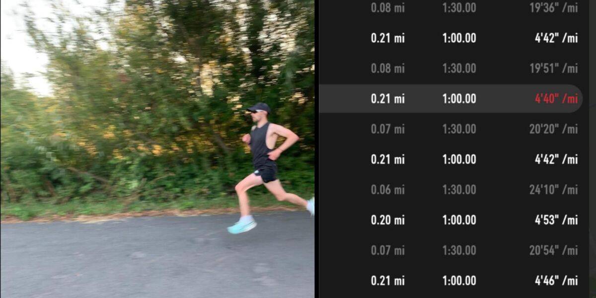 Running a fast 5k Example 1 minute workout