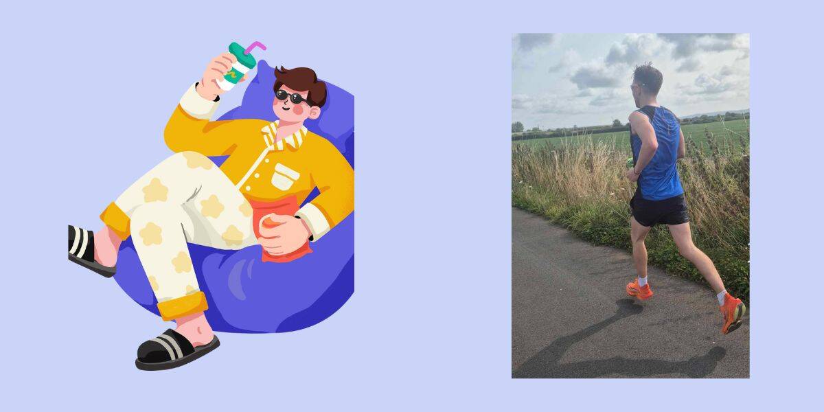 sat on the couch and then out running